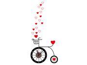 ZNUONLINE Bicycle Heart Tire Time Clock Murals Decal Wall Sticker