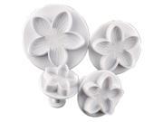 ZNUONLINE Flower Shape Cake Cookie Plunger Cutter Mold 4 Pieces Set