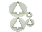 ZNUONLINE Christmas Tree Shape Cake Cookie Plunger Cutter Mold 4 Pieces Set