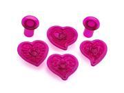 ZNUONLINE Stylish Double Heart Shape Cake Cookie Plunger Cutter Mold 4 Pieces Set