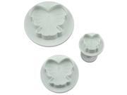 ZNUONLINE Butterfly Bowknot Shape Cake Cookie Plunger Cutter Mold 3 Pieces Set