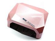 ZNUONLINE Light Diamond Shape LED Curing Nail UV Lamp Manicure Light Dryer 18W Pink