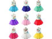 ZNU Kids Girl Princess Sleeveless Floral Tulle Tutu Bow Knot Dresses Skirts