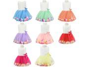 ZNU Baby Kids Girls Rose Flower Petal Princess Bow Knot Lace Tulle Skirts Sleeveless Top Dresses Yellow