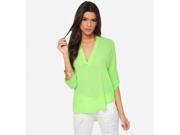 ZNUONLINE Womens Ladies 3 4 Sleeve Shirt Tops V Collar Summer Loose Casual Chiffon Sexy Blouse