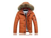 ZNU Men s Fur Hoodie Duck Down Jacket Winter Thick Warm Coat Parka Outerwear