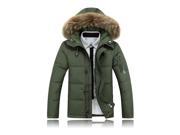 ZNU Men s Fur Hoodie Duck Down Jacket Winter Thick Warm Coat Parka Outerwear