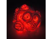 2M 20Rose Flower Lights AA Battery Box LED Lights Christmas Fairy String Lights for Outdoor Gardens Homes Wedding Christmas Party Red