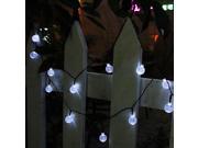 20 LED Bulbs Round Ball Globe String Lights Solar Powered Fairy Lights Decor Cool White