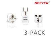 BESTEK® Grounded Universal Plug Adapter for France Schuko Type FR 3 Pack MRJ0002