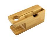 2 in 1 Bamboo Bracket Holder Stand for IPHONE APPLE WATCH Brown