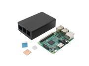 Raspberry Pi 3 Model B and Matching Aluminum Alloy Case with Light Pipe and 3Pcs Heat Sinks Kit Black and Green