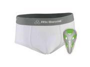 McDavid Classic Logo 9110YCF CL Brief W Flexcup White Youth Large