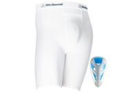 McDavid Classic Logo 710JCF CL Compression Support Short W Flexcup White White Teen Regular