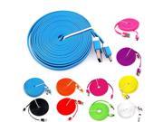 1M FLAT NOODLE MICRO USB CHARGER DATA CABLE FOR SAMSUNG GALAXY S3 S4 SONY HTC