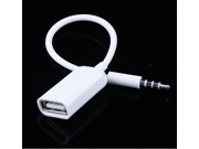 USB Female to AUX 3.5mm Male Jack Plug Audio Converter Adapter Data Charge Cable