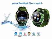 Waterproof GSM 1.5 Wrist Bluetooth Smart Watch Phone Bluetooth SIM SD 2.0MP Camouflage Green