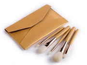 MSQ 5pcs gold color makeup brush set Essential Pro Makeup Brush Tools Kit with