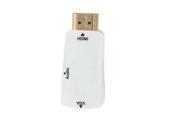 1080P HDMI Male to VGA Female Adapter Video Converter with Audio Output with 3FT 3.5mm Stereo cable in white Supports Audio