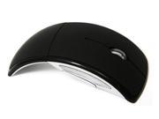Folding wireless e 2.4GHZ arc mouse with creative gift for Microsoft Laptop Notebook Black