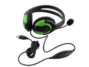 Wired USB Two Sides Big Headphone W MIC For PS3 Plastation 3 Black Green