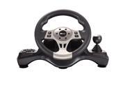 Black Star Jin Chi V66 180° force feedback PC racing game steering wheel game Vibration Racing Steering Wheel 26cm and Pedals for PS2 PS3 PC USB
