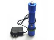 Bright LED mechanical focusing light Flashlight Torch Adjustable Zoomable Focus LED turn spin zoom flashlight Ultra Fire rechargeable flashlight Blue 1865