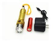 NEW SMALL SUN 2500 lumen CREE XM L T6 LED Rechargeable TACTICAL Flashlight T40 Best All Purpose Bright Everyday All Weather Use Golden
