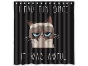 Grumpy Cat Funny Sadness Grief Design Polyester Fabric Bath Shower Curtain 180x180 cm Waterproof and Mildewproof Shower Curtains Pattern02