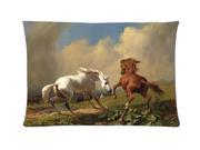 Painting Horse Style Pillowcase Custom 20x30 Inch Zippered Pillow Case