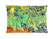 Irises Vincent Van Gogh Style Pillowcase Custom 20x30 Inch Zippered Pillow Case