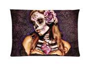 Daveed Benito Day of the Dead Skull Girl Style Pillowcase Custom 20x30 Inch Zippered Pillow Case