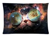 Cool Cat Outer Galaxy Space Style Pillowcase Custom 20x30 Inch Zippered Pillow Case