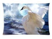 Birds Swans Animals Moon Lake Style Pillowcase Custom 20x30 Inch Zippered Pillow Case