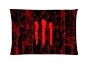 Three Days Grace Style Pillowcase Custom 20x30 Inch Zippered Pillow Case