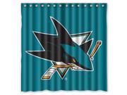 San Jose Sharks NHL Design Polyester Fabric Bath Shower Curtain 180x180 cm Waterproof and Mildewproof Shower Curtains Pattern01