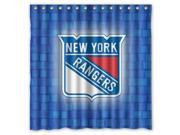 New York Rangers 04 NHL Design Polyester Fabric Bath Shower Curtain 180x180 cm Waterproof and Mildewproof Shower Curtains Pattern01