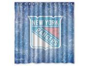 New York Rangers 03 NHL Design Polyester Fabric Bath Shower Curtain 180x180 cm Waterproof and Mildewproof Shower Curtains Pattern01