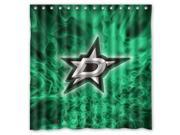 Dallas Stars 02 NHL Design Polyester Fabric Bath Shower Curtain 180x180 cm Waterproof and Mildewproof Shower Curtains Pattern01