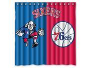 Philadelphia 76ers 05 NBA Design Polyester Fabric Bath Shower Curtain 180x180 cm Waterproof and Mildewproof Shower Curtains