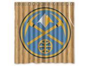 Denver Nuggets 01 NBA Design Polyester Fabric Bath Shower Curtain 180x180 cm Waterproof and Mildewproof Shower Curtains