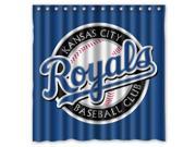 Kansas City Royals 03 MLB Design Polyester Fabric Bath Shower Curtain 180x180 cm Waterproof and Mildewproof Shower Curtains