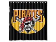 Pittsburgh Pirates 03 MLB Design Polyester Fabric Bath Shower Curtain 180x180 cm Waterproof and Mildewproof Shower Curtains