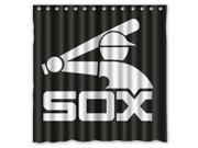Chicago White Sox 02 MLB Design Polyester Fabric Bath Shower Curtain 180x180 cm Waterproof and Mildewproof Shower Curtains