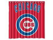 Chicago Cubs 03 MLB Design Polyester Fabric Bath Shower Curtain 180x180 cm Waterproof and Mildewproof Shower Curtains