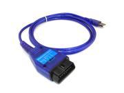 iKKEGOL KKL VAG 409 USB Flat ECU Scan ODB2 ODB II Car Auto Diagnostic Interface Cable Tool with Switch Blue