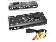 iKKEGOL® 4 in 1 AV Audio Video Signal Switcher Splitter S Video Selector with RCA Cable