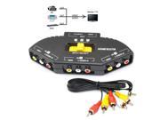 iKKEGOL® Audio Video RCA 3 Port Way Selector Switcher with AV Cable