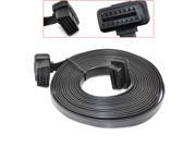 5M 16ft Flat Male to Female OBD 2 OBD II Car Diagnostic Extension Cable 16 Pin