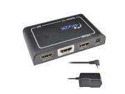 iKKGOL 2 Port 1 in 2 Out 4K x 2K Full HD 3D 1080P HDMI Splitter Switch Amplifier 1.4 for PS3 HDTV STB Projector with Power Supply